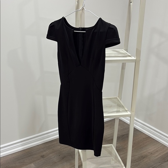 Deep V Black Dress - Picture 3 of 9